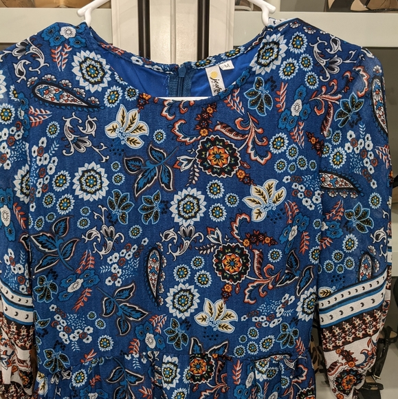 Navy Paisley print dress - Picture 2 of 4